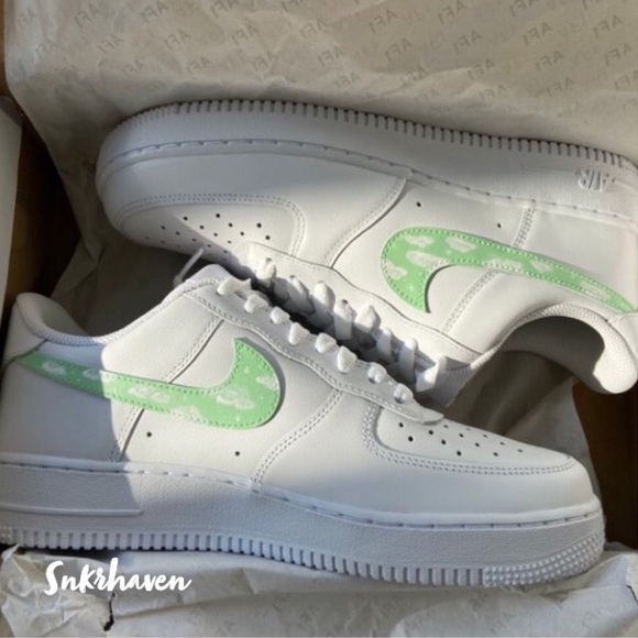 Nike Shoes - Nike Green Air Force 1 Customs